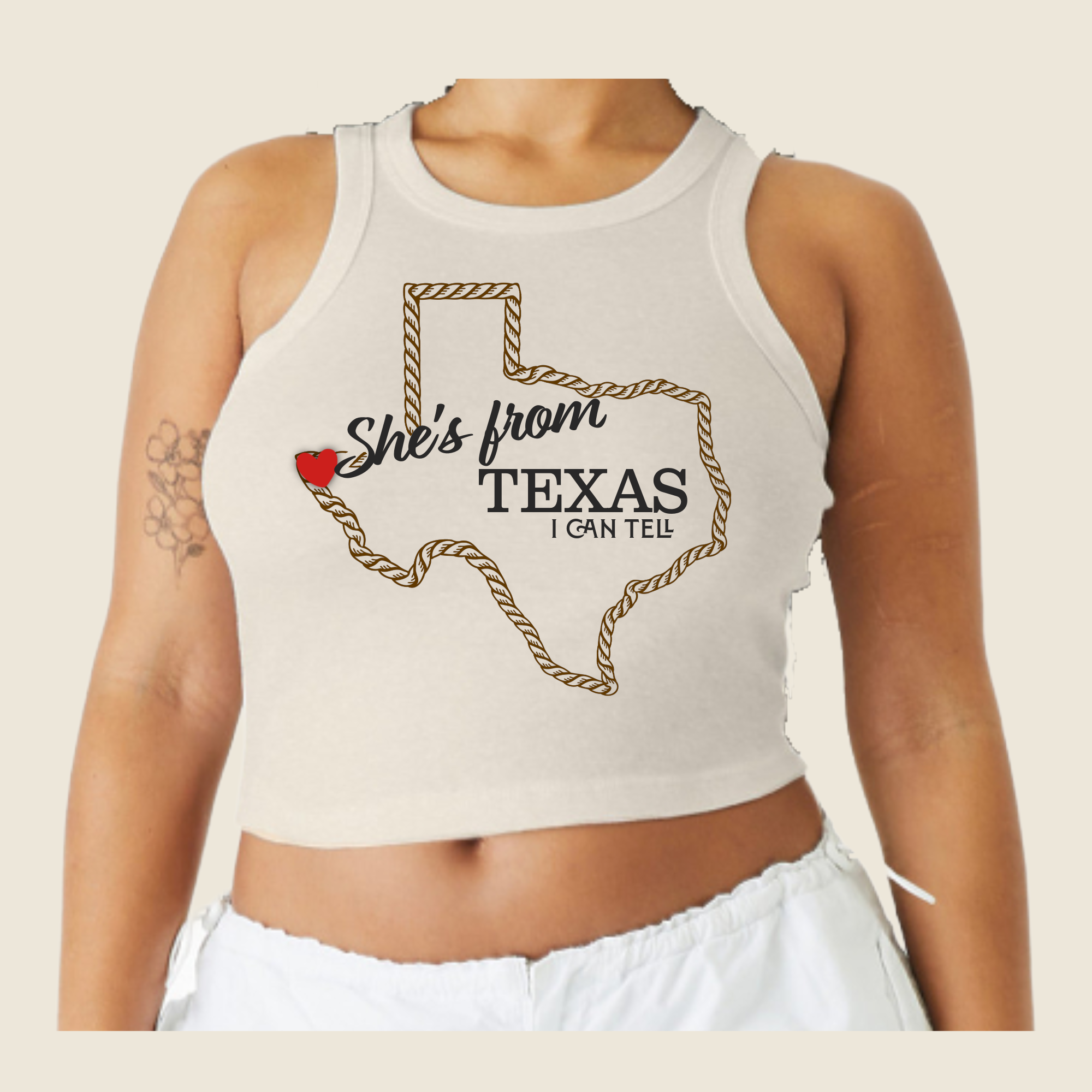 She’s from Texas Ribbed Crop Tank
